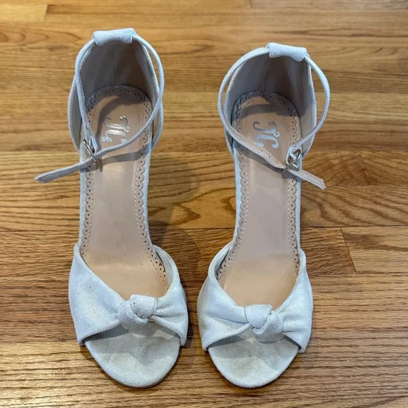 Chic Cream Ankle Strap Heels - Picture 1 of 15